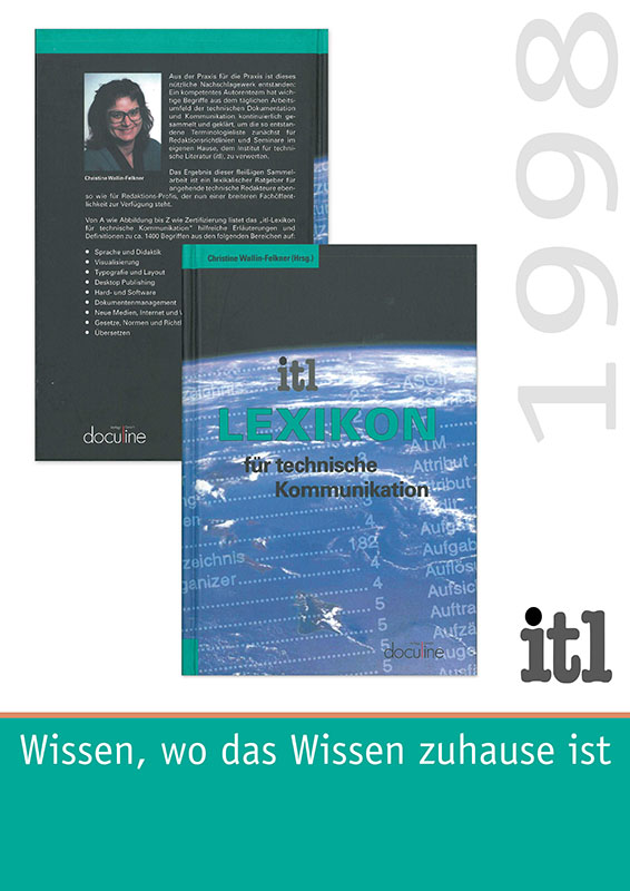 itl veröffentlicht als erstes Unternehmen ein Lexikon zur Technischen Dokumentation, Herausgeberin Christine Wallin-Felkner.