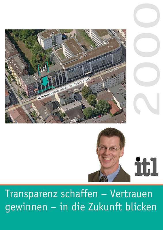 2000 eröffnet itl eine Außenstelle in Stuttgart und beginnt mit dem Ausbau des Geschäftszweigs Consulting. Thomas Emrich kommt als Niederlassungsleitung Stuttgart dazu und positioniert itl als Spezialist für textfreie Doku. Außerdem wird itl eine AG.